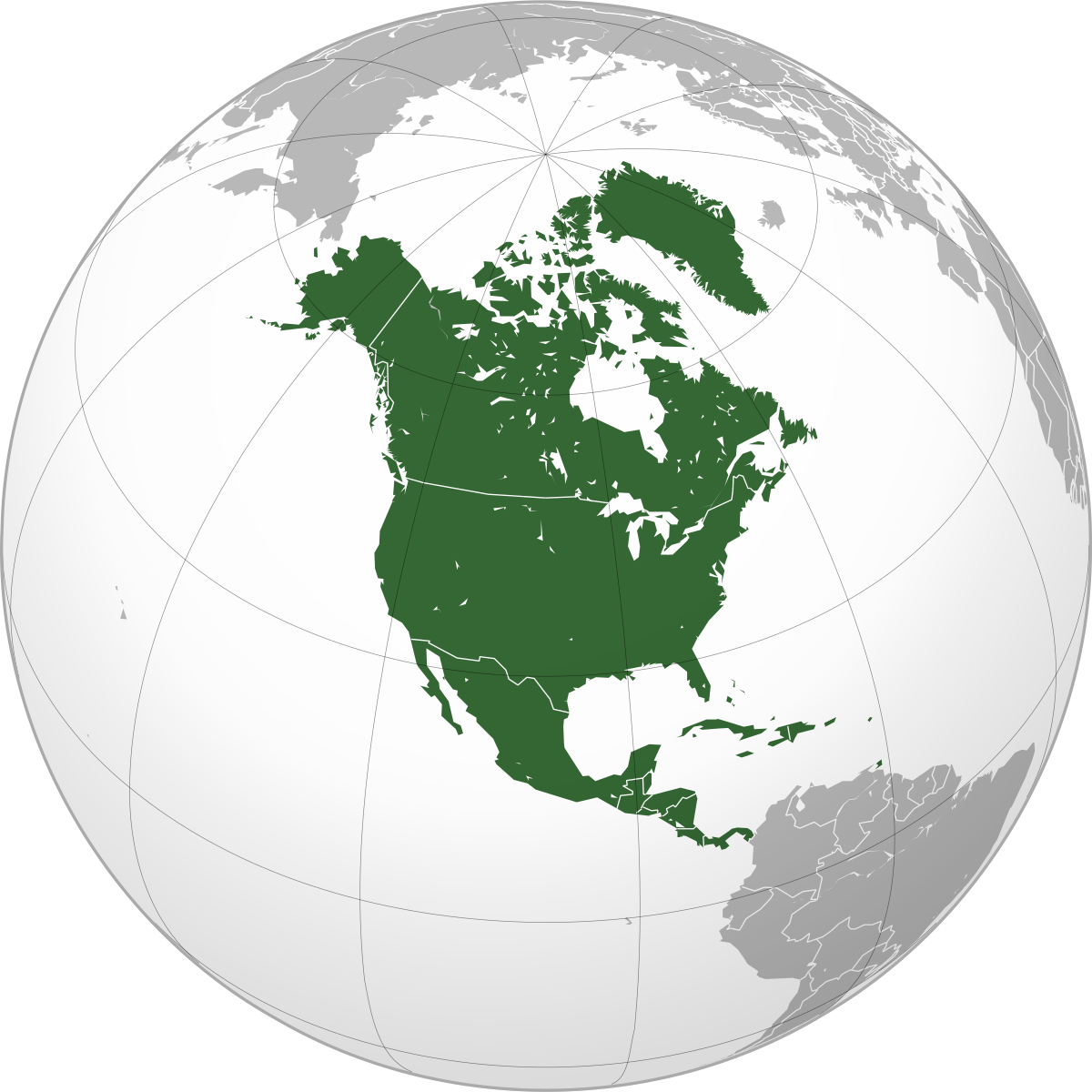 صورة موقع امريكا الشمالية بالتفصيل على الخريطة