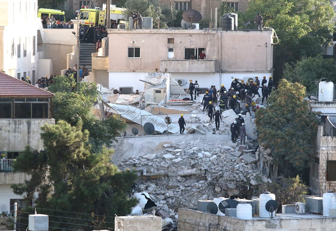 صورة عدد الوفيات في حادثة انهيار عمارة في اللويبدة عمان