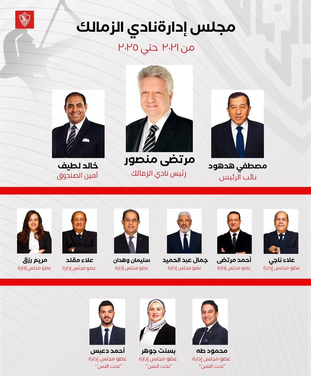 صورة تشكيل مجلس إدارة الزمالك الجديد 2022 بعد فوز مرتضى منصور