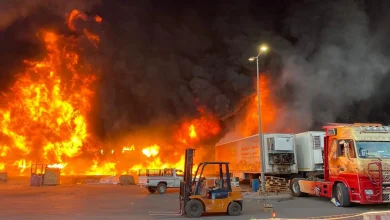 صورة موقع حريق مستودعات أرامكو في جدة