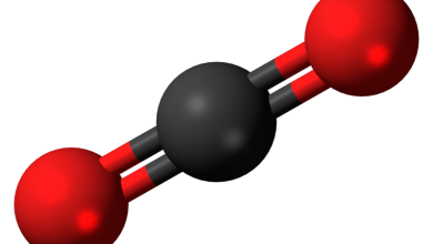 صورة ثاني اكسيد الكربون يوجد به ذرة اكسجين وذرة كربون فقط