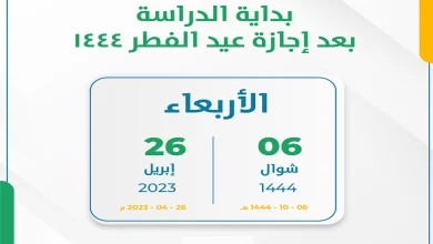 صورة تفاصيل تعميم اجازة عيد الفطر 1444 في السعودية 2023