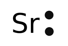 صورة التمثيل النقطي لإلكترونات لعنصر الاسترانشيوم sr38 هو