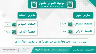 صورة جدول الدوام الشتوي للمدارس 1444 في السعودية وموعد بدء الحصة الأولى
