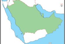 صورة خريطة المملكة العربية السعودية صماء كاملة وملونة