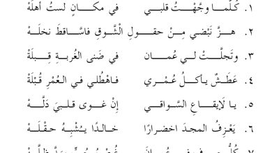 صورة شرح قصيدة وتجلت لي عمان مكتوبة