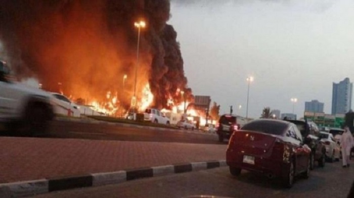صورة لحظة قصف مطار أبو ظبي بطائرة مسيرة